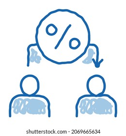 Lend Money Human sketch icon vector. Hand drawn blue doodle line art Lend Money Human sign. isolated symbol illustration