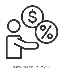 Lender Outline Icon Vector Illustration