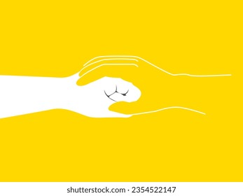 Lending a helping hand, compassion and charity concept. Flat vector illustration.