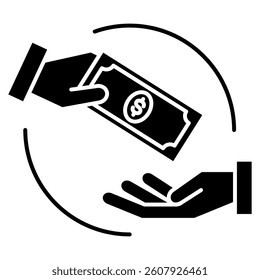 Lending icon Black Filled style.