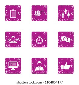 Lending icons set. Grunge set of 9 lending vector icons for web isolated on white background