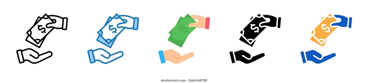 Prestando múltiples iconos de estilo conjunto de diseño de Ilustración vectorial.