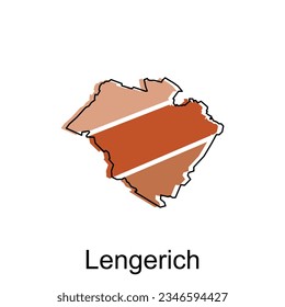 Lengerich City Map. vector map of German Country design template with outline graphic colorful style on white background