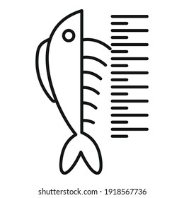 Lenght fish icon. Outline lenght fish vector icon for web design isolated on white background