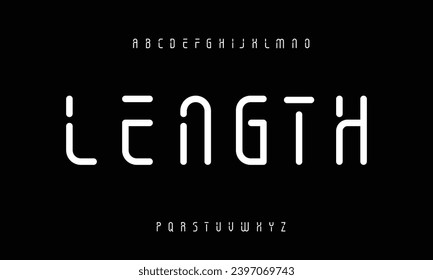 LENGTH Creative abstract modern sans serif font vector with ligature style. Alphabet typeface for business company