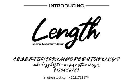 Length Font Stylish brush painted an uppercase vector letters, alphabet, typeface