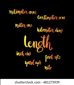 length. hand written formula of length. sketchy