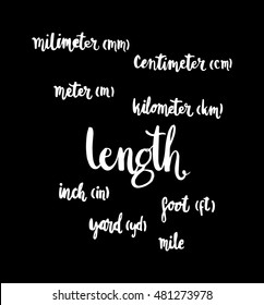length. hand written formula of length. sketchy