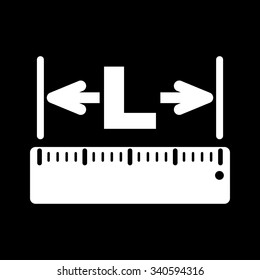 The length icon. Longitude, yardage, lgth symbol Flat Vector illustration