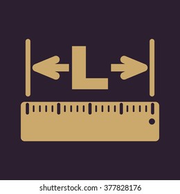 The length icon. Longitude, yardage, lgth symbol Flat Vector illustration