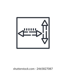 length icon. vector.Editable stroke.linear style sign for use web design,logo.Symbol illustration.