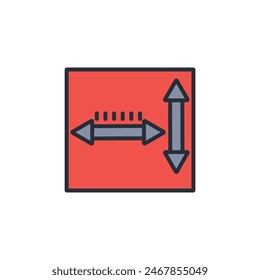 length icon. vector.Editable stroke.linear style sign for use web design,logo.Symbol illustration.