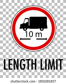 Signo de límite de longitud aislado en ilustración de fondo transparente