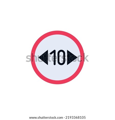 Length limit traffic sign flat icon, colorful pictogram isolated on white. Symbol, logo illustration. Flat style design