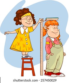 length measuring children 