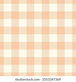 Length pattern textile plaid, expressive texture background seamless. Bedroom fabric check vector tartan in orange and ivory colors palette.