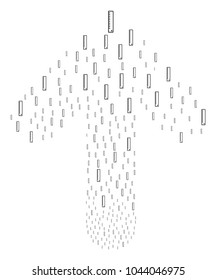 Length Ruler pattern done in the figure of upwards navigation arrow. Upwards target arrow shape designed from length ruler design elements.