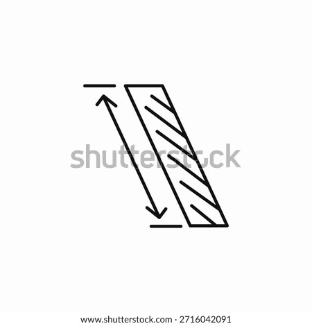 length thickness measurement icon sign vector