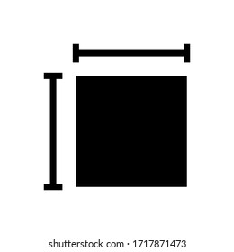 Icono de esquema de ancho de longitud. Símbolo, logo ilustrado para concepto móvil y diseño web.