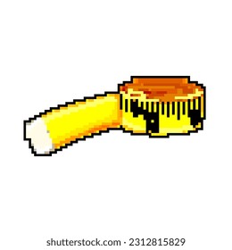 length yellow measuring tape game pixel art retro vector. bit length yellow measuring tape. old vintage illustration