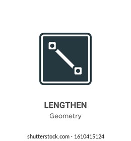 Lengthen glyph icon vector on white background. Flat vector lengthen icon symbol sign from modern geometry collection for mobile concept and web apps design.