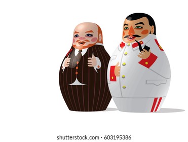 Lenin and Stalin - The leaders of the USSR - matryoshki