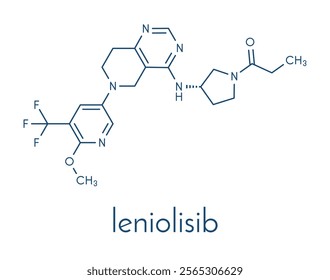 Leniolisib drug molecule. Skeletal formula.