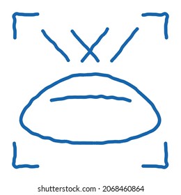 lens action sketch icon vector. Hand drawn blue doodle line art lens action sign. isolated symbol illustration