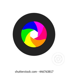Lens Aperture.Isolated on white background.Vector colorful illustration.