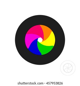 Lens Aperture.Isolated on white background.Vector colorful illustration.