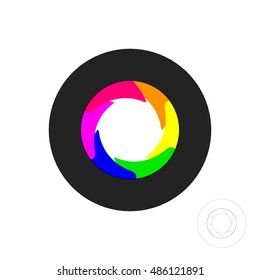 Lens Aperture.Isolated on white background.Vector colorful illustration.