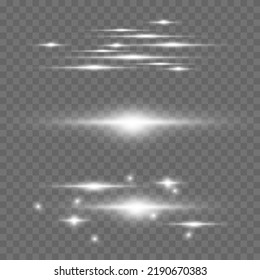 Lens black white flares realistic set isolated vector illustration