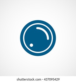 Lens Blue Flat Icon On White Background