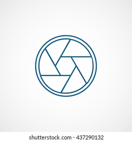 Lens Blue Line Icon On White Background