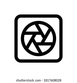 Lens (Camera) icon outline vector