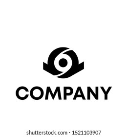 Lens camera logo design vector