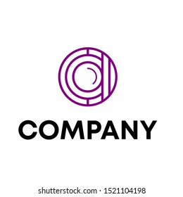 Lens camera logo design vector