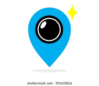 lens camera marker path pin map