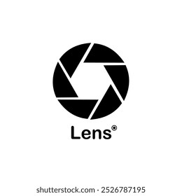 Lens camera shutter opening sign. focus shot symbol. photography icon. vector illustration.
