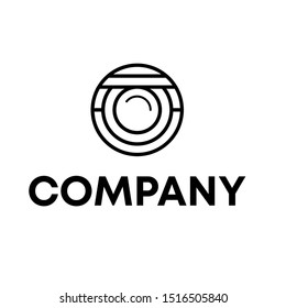 Diseño de logotipo de línea sencilla para cámaras Lens