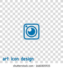 lens camera vector icon on white background