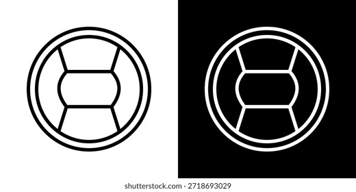 Lens Cap Icon Of Line Black And White Style