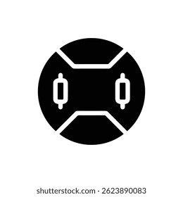 Tapa de la lente con el icono de cerraduras - diseño lleno negro