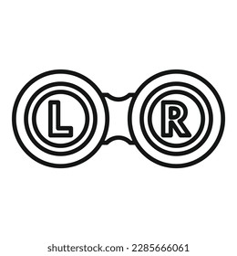 Lens care box icon outline vector. Eye test.