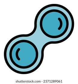 Lens case icon outline vector. Eye vision. Surgery laser color flat