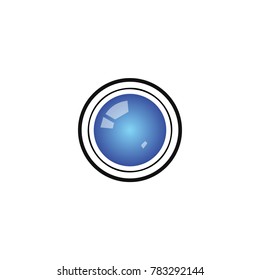 Lens of cctv camera video surveillance vector