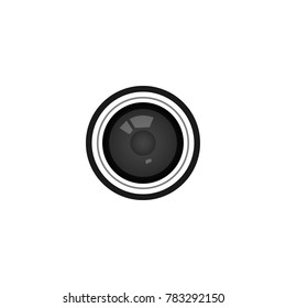 Lens of cctv camera video surveillance vector