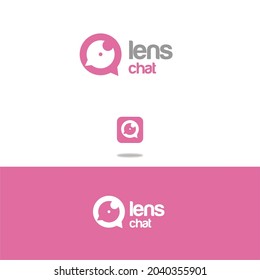 Linse-Chat-Symbol-Vorlage für Dating-App 
