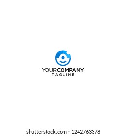 lens circle photography logo vector 
