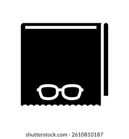 lens cleaning cloth optometry vision glyph icon vector. lens cleaning cloth optometry vision sign. isolated symbol illustration